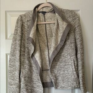 Vince Textured Gray Open Front Blazer
